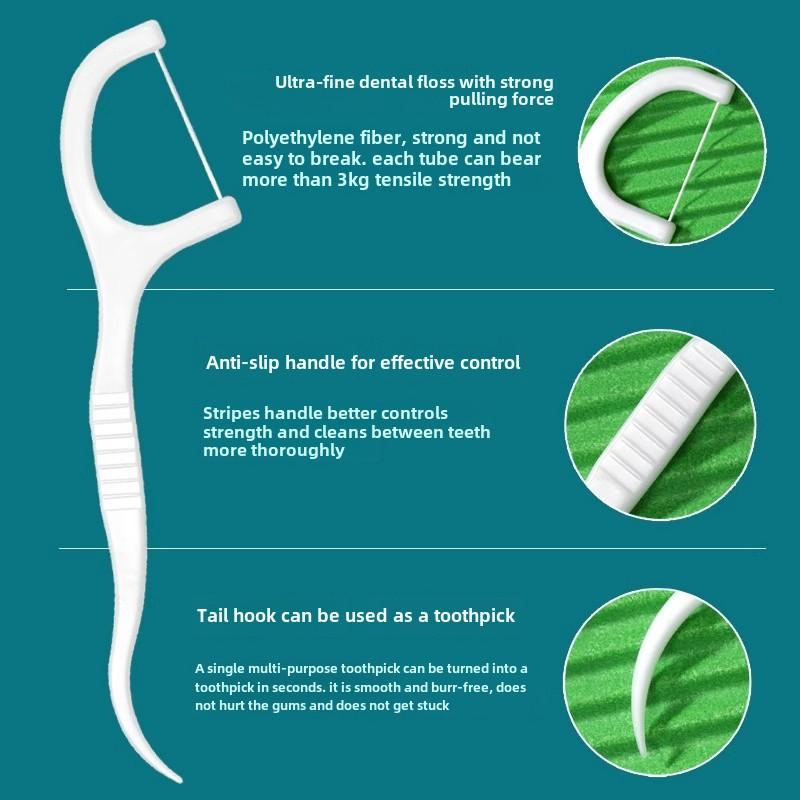 30 Beutel Zahnseide-Sticks mit hoher Festigkeit, tragbare Zahnstocher, Interdentalreiniger, Zahnseidereinigung, flache Zahnseidereinigung