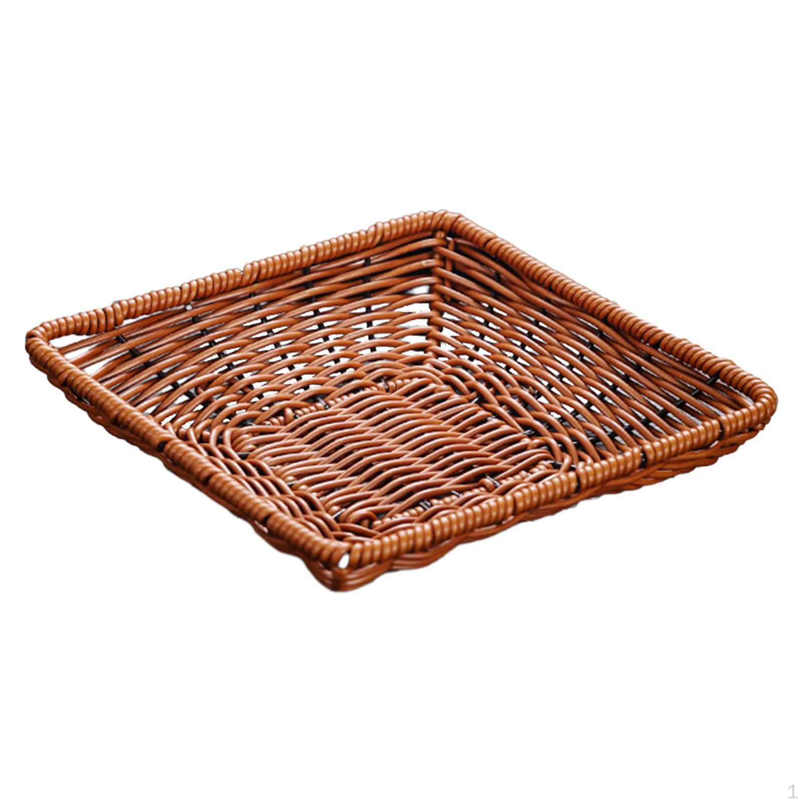 

Bread Basket, Food Storage Tray, Picnic Breakfast Kitchen Fruit Holder, Tray Square 17cm