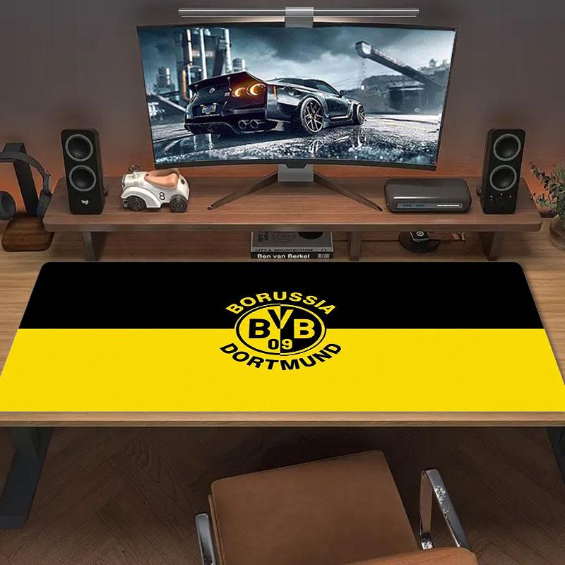 Borussia Großes Mauspad Große Gaming-Tischunterlage Rutschfest Laptop Tablet Großes Mauspad XXL Matte Mini-PC Spielmatte Mit Verriegeltem Rand