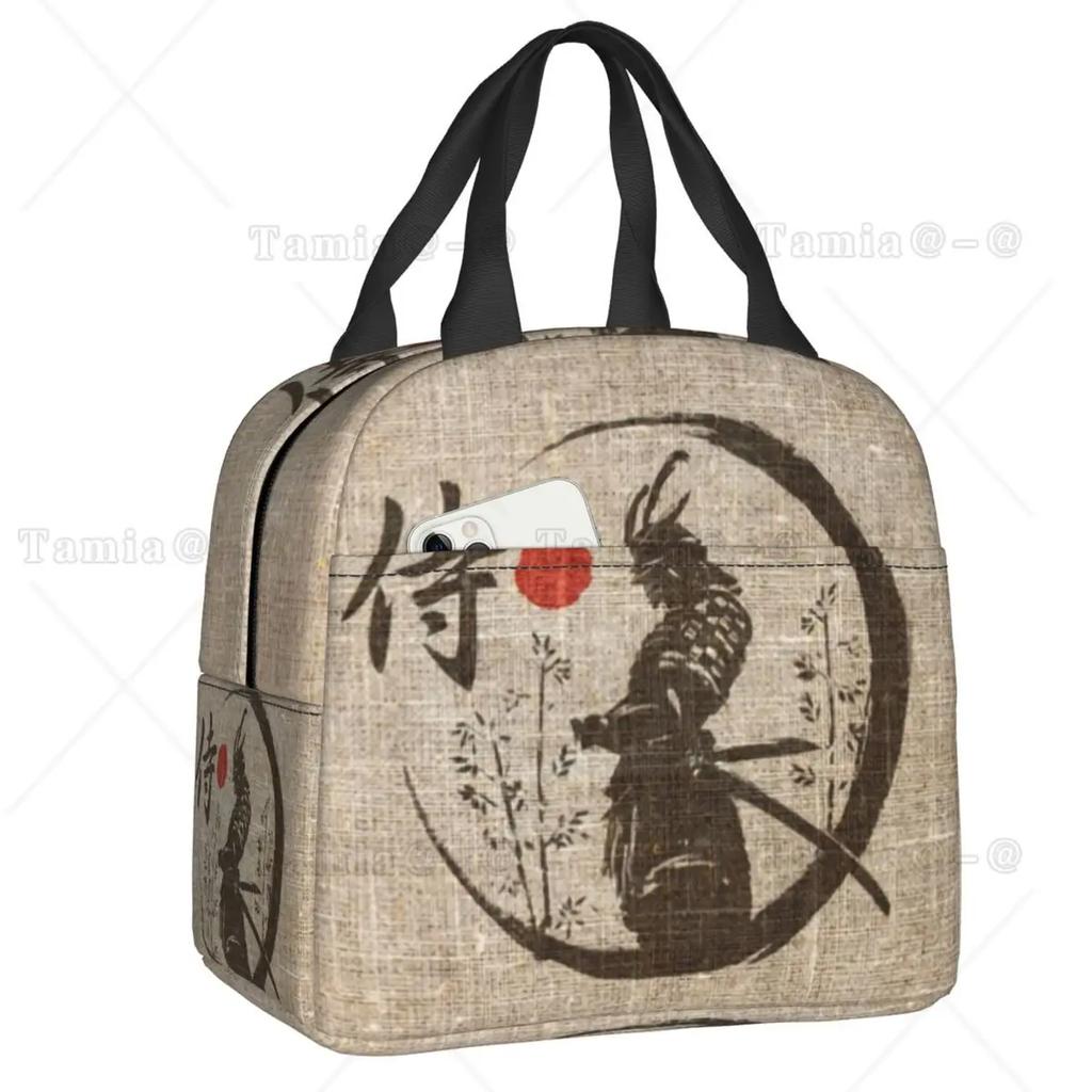 Japanese Red Sakura Kokeshi Doll Insulated Lunch Bag for Women Resuable Cute Girly Cherry Blossom Thermal Cooler Lunch Box