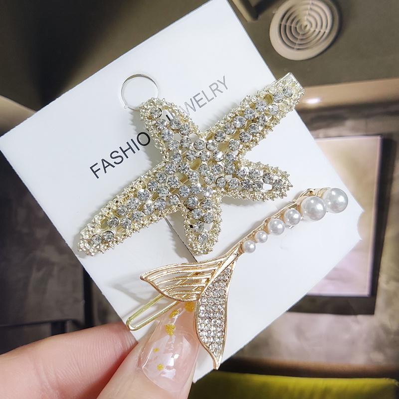 Kristall für Frauen Koreanische Neue Haarnadeln Mädchen Geometrische Perlen Haarspangen Mode Haarklammer Seitenclip Haaraccessoires