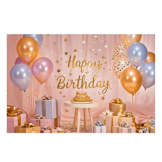 Happy Birthday Banner Hintergrund, Party Foto Hintergrundtuch für Feier, Girlande Flaggen Dekoration für Kinder Frauen, Happy Birthday Zubehör
