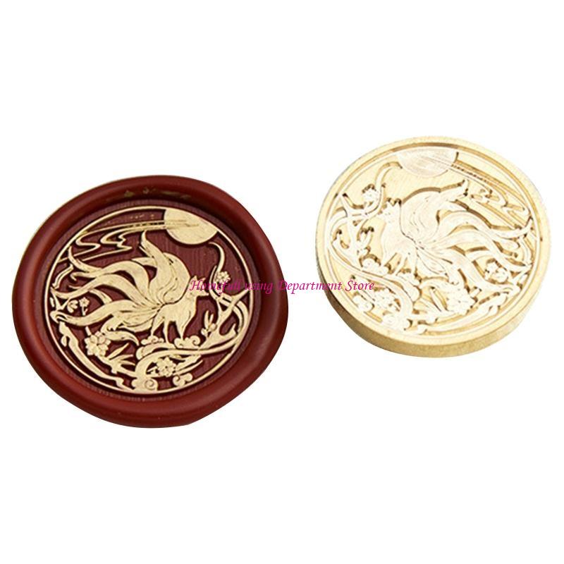 30mm Round Seal Stamp Head Antique Metal Seal Stamp Head for Seal Letter Envelope Card Scrapbooking Craft Embellishment