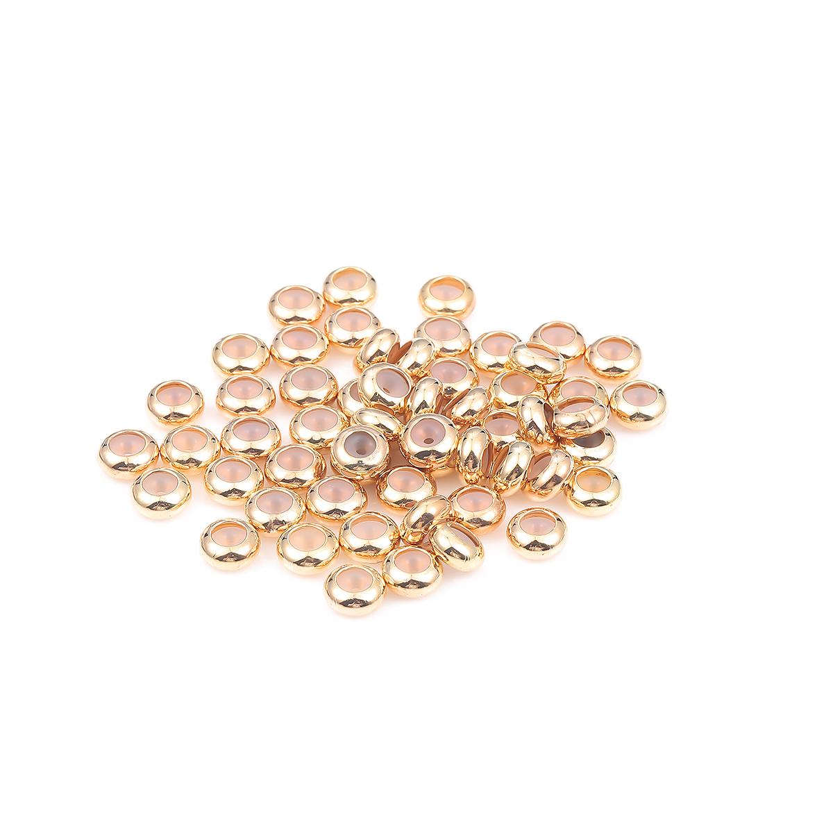 

10 шт. круглые бусины из нержавеющей стали, силиконовая резина, гладкая прокладка, фиксирующие стопорные бусины, подходят для браслета, ожерелья 6x3mm