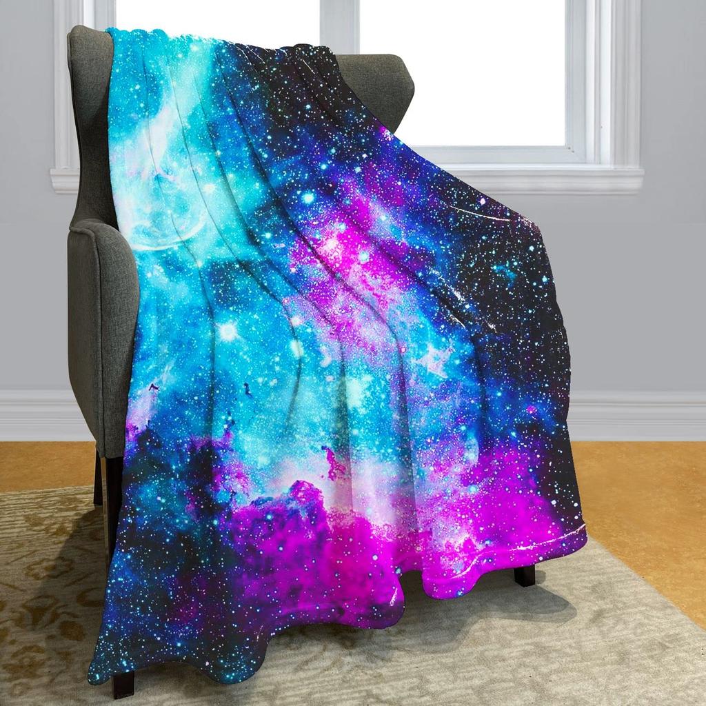 Astronaut Space Blanket, Fleece Flannel Blanket, Cozy Plush Blanket Warm Air Conditioning Blanket for Sofa, Bedroom, Office, Bed