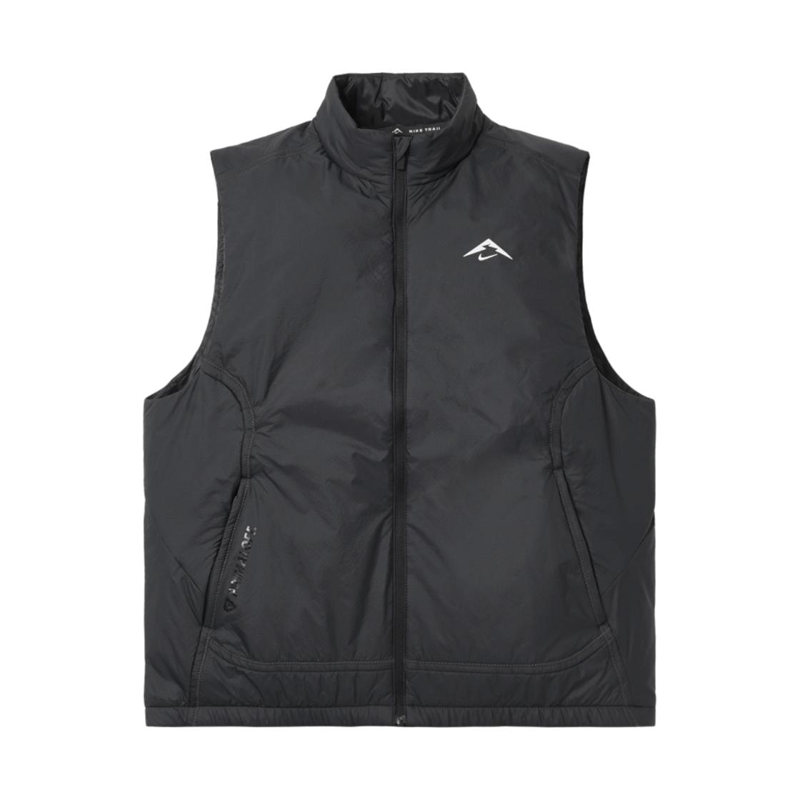 Nike Men's Black Logo Print Stand Collar Zipper Sleeveless Vest Vest Fz0002-010 Cm