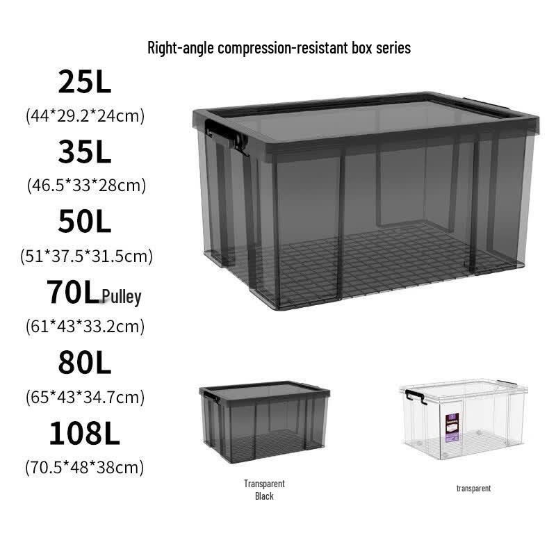 Large Transparent Rolling Storage Bin