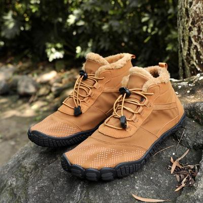 Men's Waterproof Non-Slip Five-Finger Winter Snow Boots with Velvet Lining