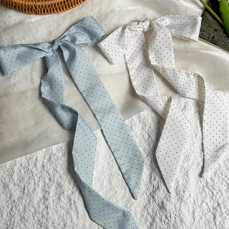 Multipurpose Round Dot Scarf Fashion Lightweight Polyester Headscarf Bag Decoration Travel Neck Wrap Hair Accessory