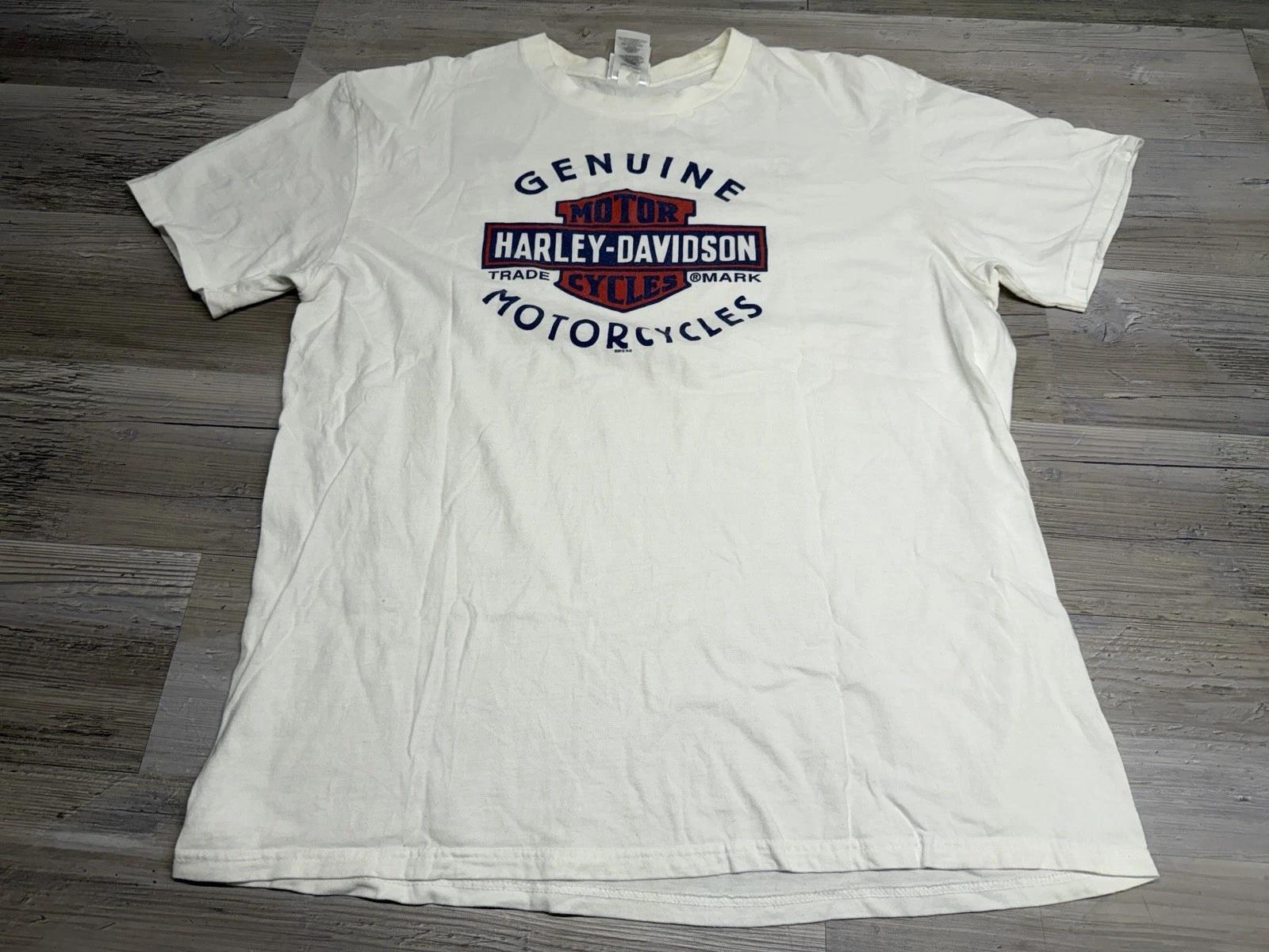 Harley Davidson T-Shirt Classic Logo Lima Ohio Double Sided Short Sleeve Size XL S