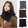 Buttoned Knitted Neck Scarf Neck Wrap for Winter Warmth Trendy Neck Gaiter Shoulder Wrap Neck Shawl for Women Travel
