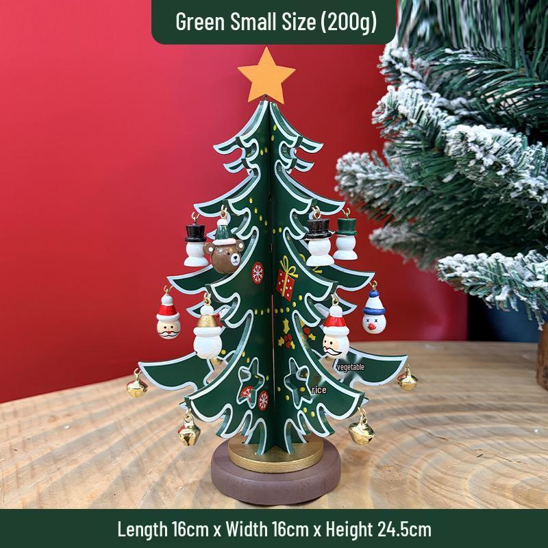 Children's DIY Wooden Christmas Tree Ornament Set - 3-Piece Educational Handmade Decorations
