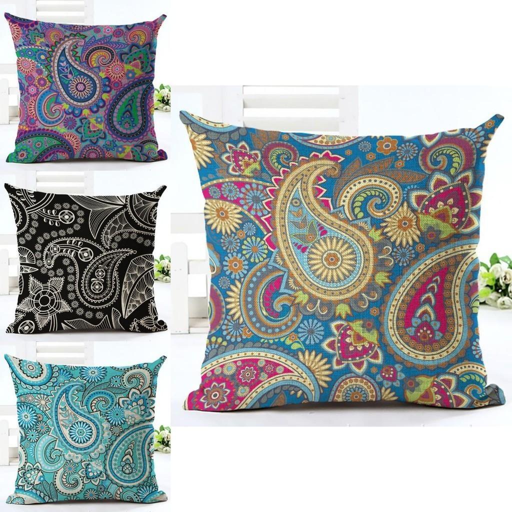 Exquisite Paisley Printed Ethnic Cushion Covers For Vintage Bohemian Sofa Decor