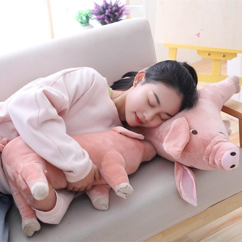 Giocattolo Peluche Maialino Carino Creativo Grande Cuscino Maiala Maialino Cartone Animato Anime Peluche Realistico Bambola Riempita Decorazione Stanza Regali di Compleanno