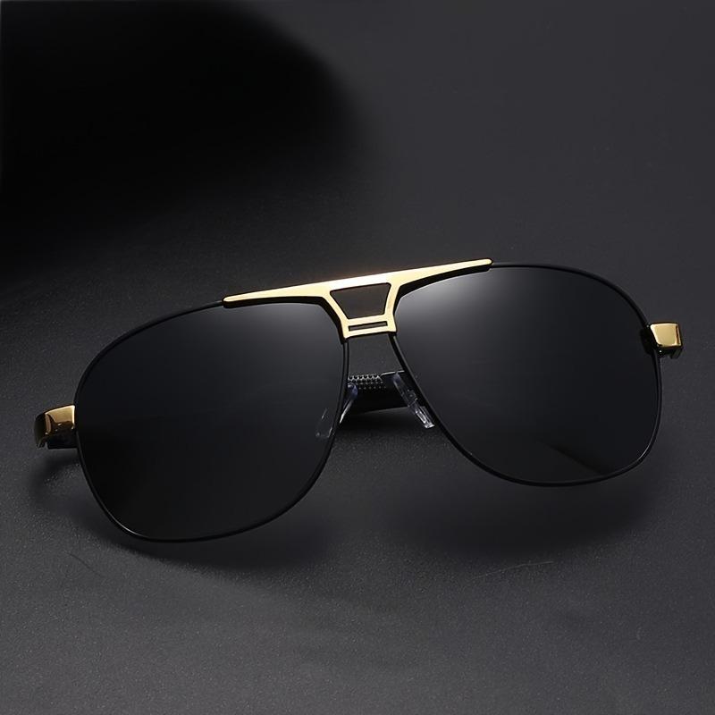 1pc Stylish Men'S Fashion Glasse with Golden Accents Durable Metal Frame for Casual Wear Everyday Fashion Glasses