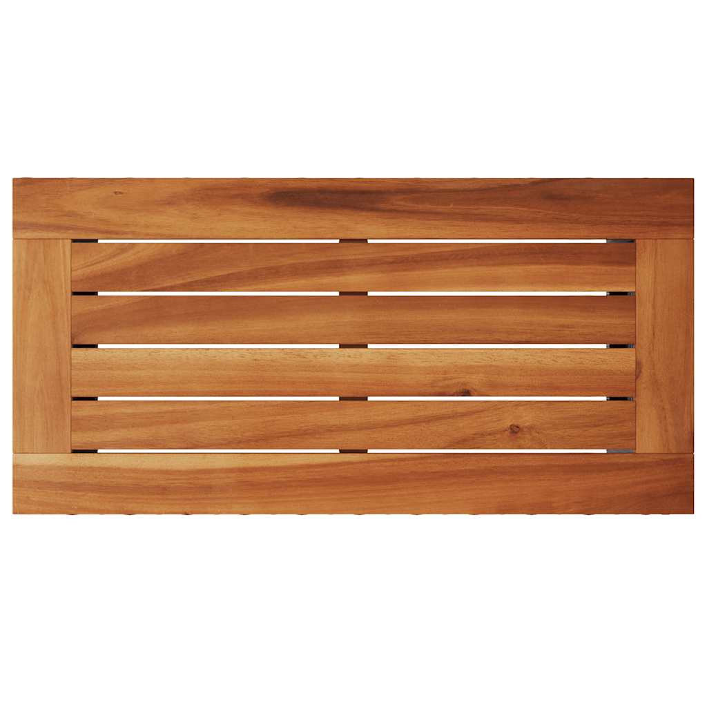 Vidaxl Stolik Ogrodowy Z Drewnianym Blatem, Czarny, 58X27,5X55 Cm