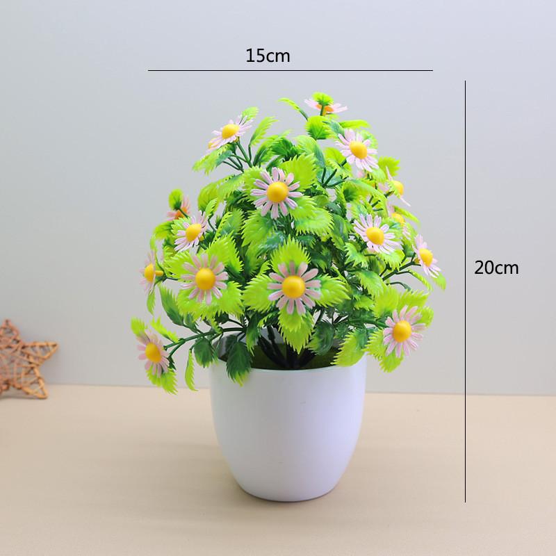 Handmade Faux Chrysanthemum And Spread Palm Artificial Plants For Home And Workspace