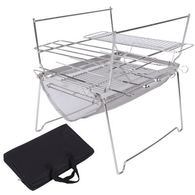 Folding Campfire Grill Portable Camping Barbecue Grill Stainless Steel MultiFunction BBQ Grill