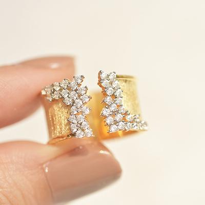 Schmuck, Luxus Mikro Zirkon Vergoldeter Unisex Ring, Hochzeitsfeier Ring