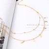 Simple Double-Layer Moon & Star Necklace with Round Beads