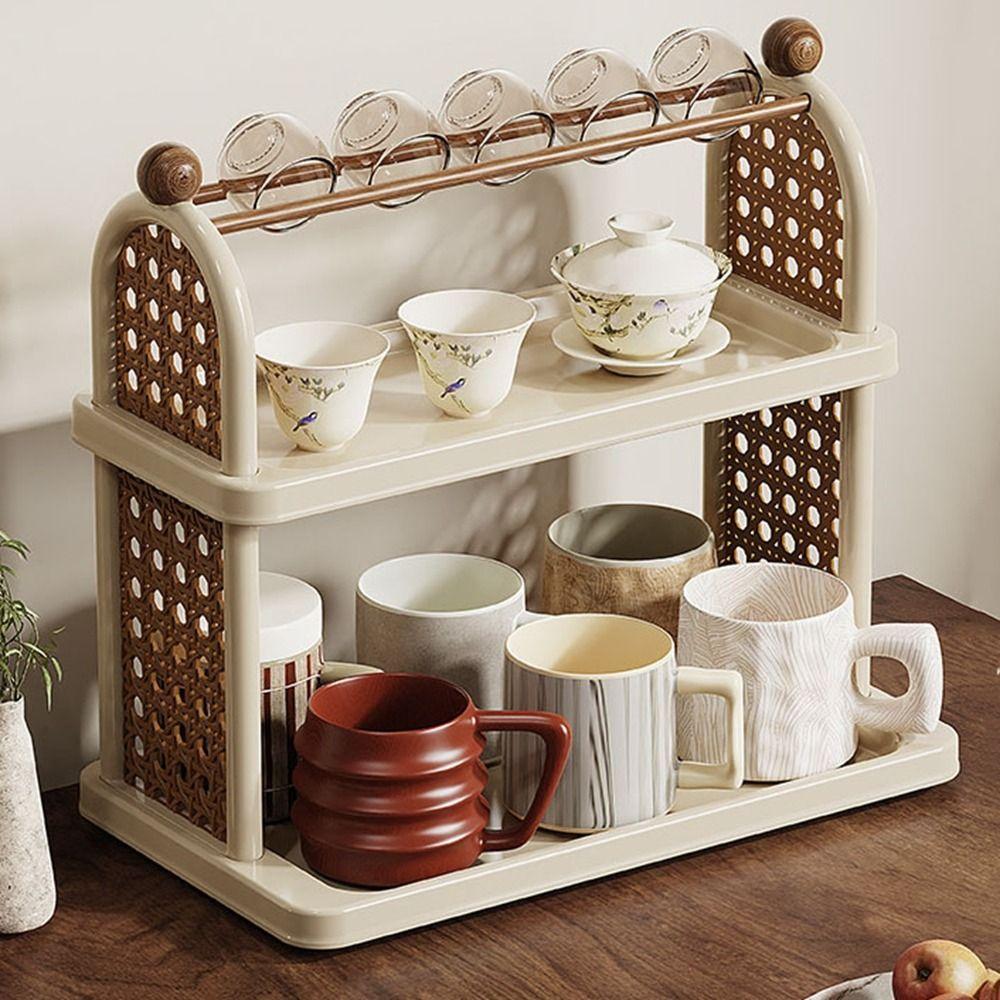 Saving Space Cup Holder Plastic Mug Storage Rack Multifunctional Water Cup Racks  Kitchen