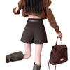 2024 Autumn/Winter High-Waisted Tweed Wide-Leg Shorts: Stylish, Slimming A-line Boot Shorts for Women.