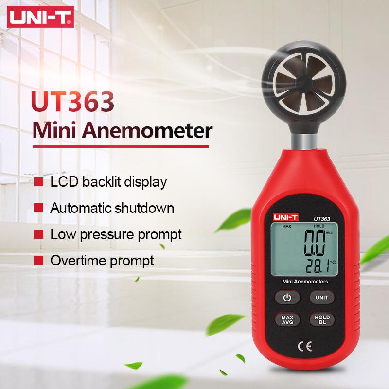 UNI-T Anemometer UT363 UT363BT Wind Speed Meter 0~30m/s Air Speedometer Digital Temperature Meter Wind Speed Measurement