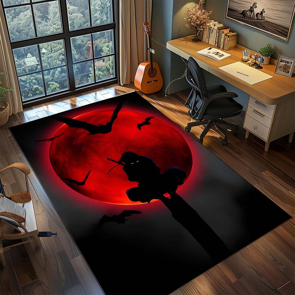Naruto Anime Rug Carpet Large Area Rug Non Slip Washable Floor Mat Gamer Room Bedroom Home Decor