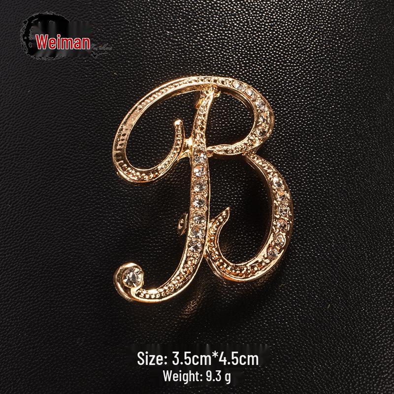 Men's Suit Jacket Brooch: Elegant English Letter Pin for a Stylish Touch
