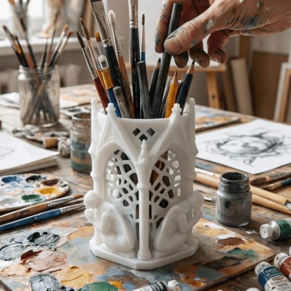 Creative Gothic Pen Holder Vintage Storage Decor Aesthetic Decor Desk Organizer Living Room