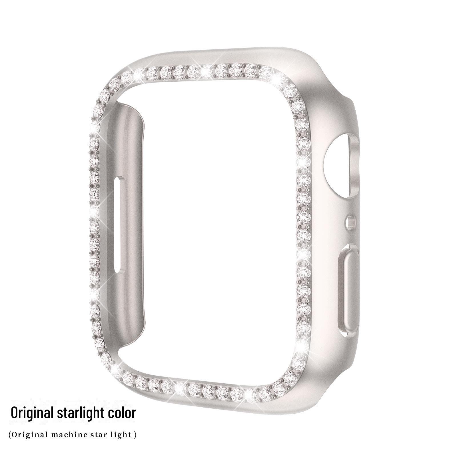 

Чехол для Apple Watch 8: Рамка S10 Single Diamond, защитный корпус из поликарбоната с гальваническим покрытием 40mm