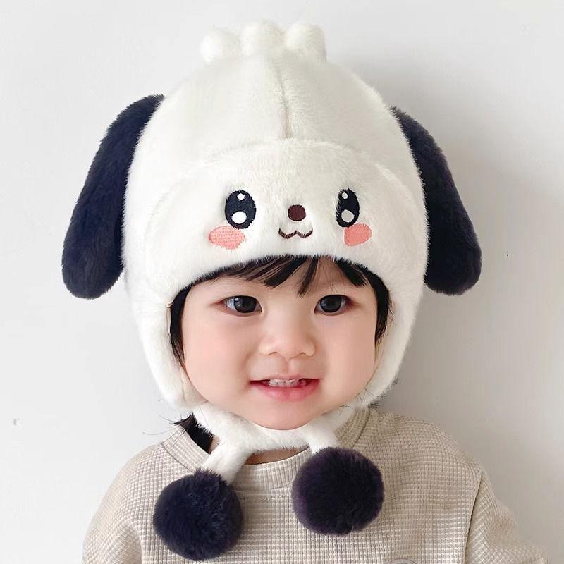 Warm Baby Knitted Cap Soft Fluffy Warm Hat New Ear Protection Cap