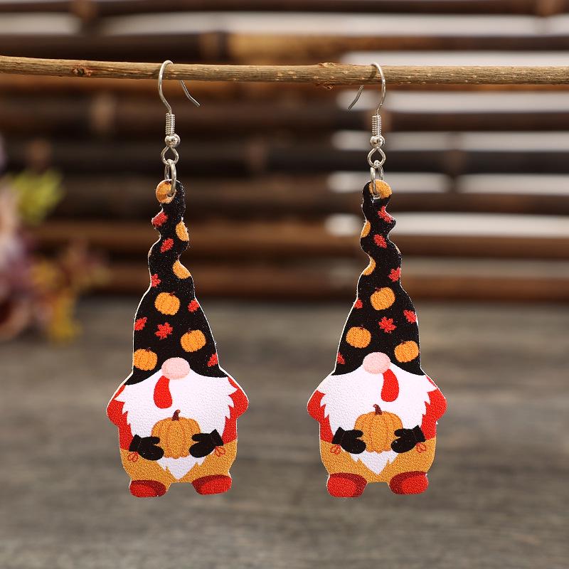 

Vintage Christmas Santa & Pumpkin Tree Earrings