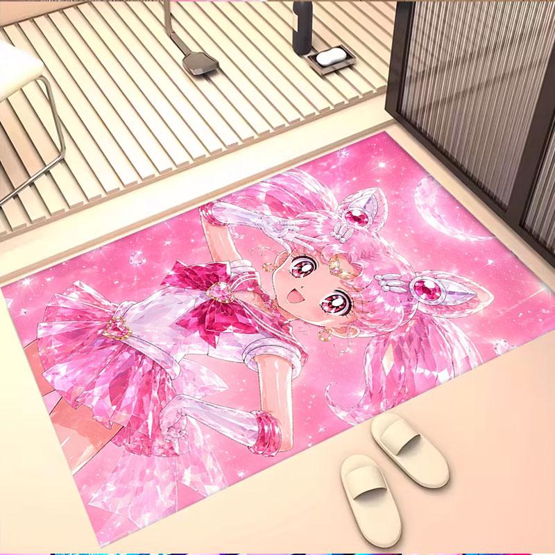 Sailor Moon Print Rug, Washable Floor Carpet, For Entryway Dorm Laundry Room Office Study, Home Decor Birthday Christmas Gift