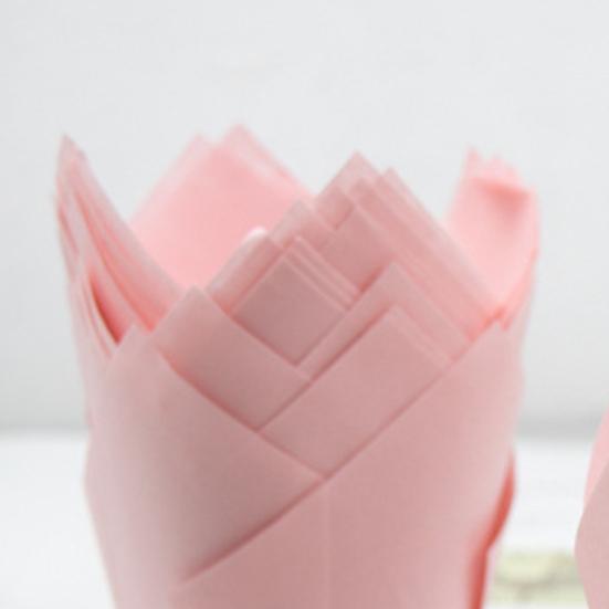 50 Stück Tulpen Muffin Blume Form Becher Einwegpapier Feiertagsparty Cupcake Förmchen Küche