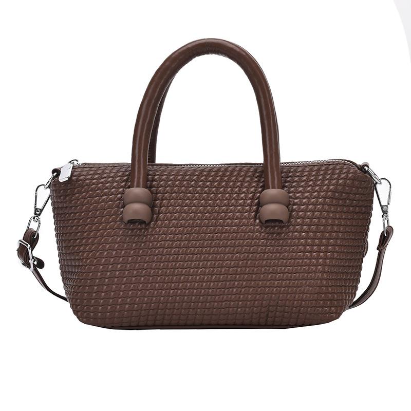 Summer New Trend Fashion Shopping Bag Woven Shoulder Bag Plaid Tote Women's Bag