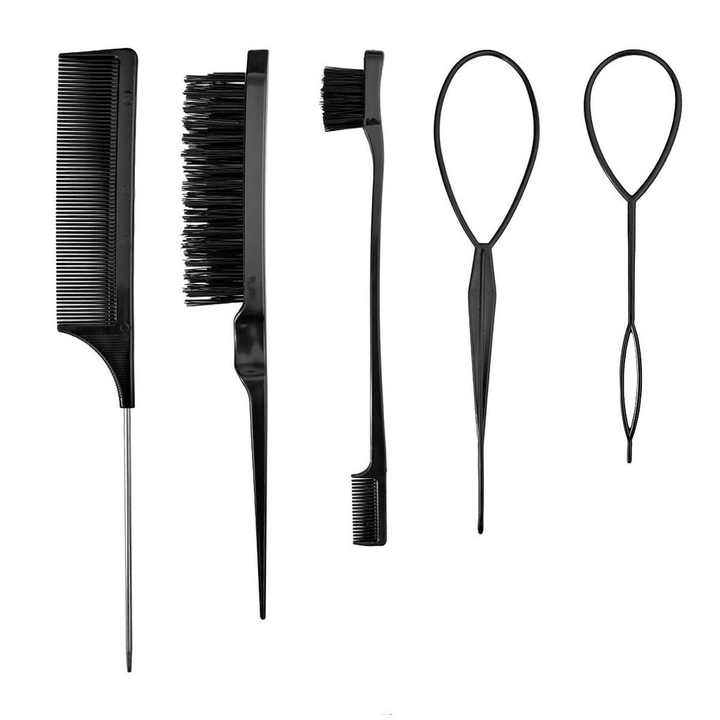 Bestseller Doppelkopf Haarkamm & Augenbrauenbürsten Set: Ideal für Friseure, Styling und Haareziehen