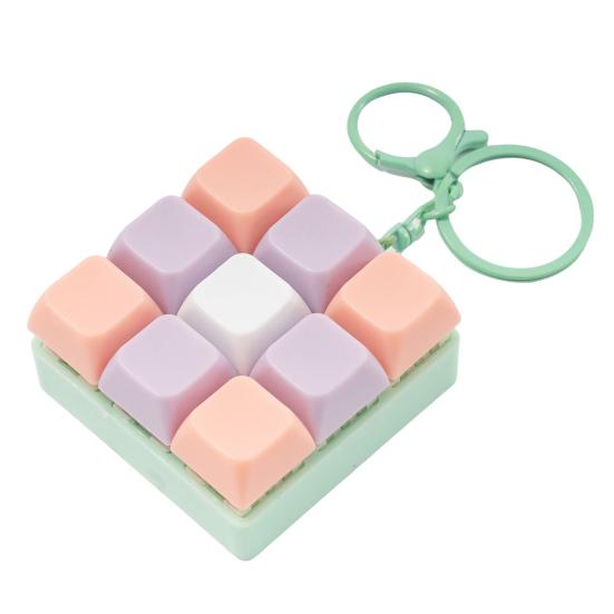 9-Keys Fidget Keyboard Keychain Stress Anxiety Relief Keyboard Clicker Keychain Portable