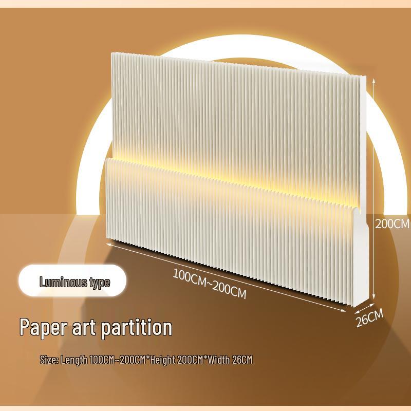Glow Paper Folding Screen for Office, Living Room, Partition, Entryway, Rental Homes, Salons & Fences