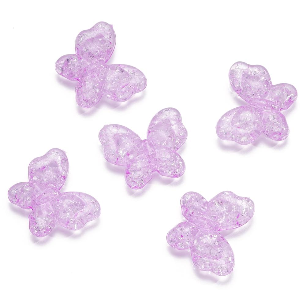 10-20 Stück 18mm Schmetterling Rissige Acrylperlen Transparent Halsketten Abstandshalter Perlen Für Armband Anhänger DIY Schmuckherstellung Zubehör