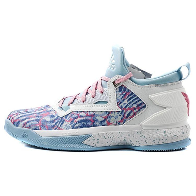 

Adidas D Lillard 2 Пасхальные мужские кроссовки White Pink-Glow Ice-Blue AQ7434