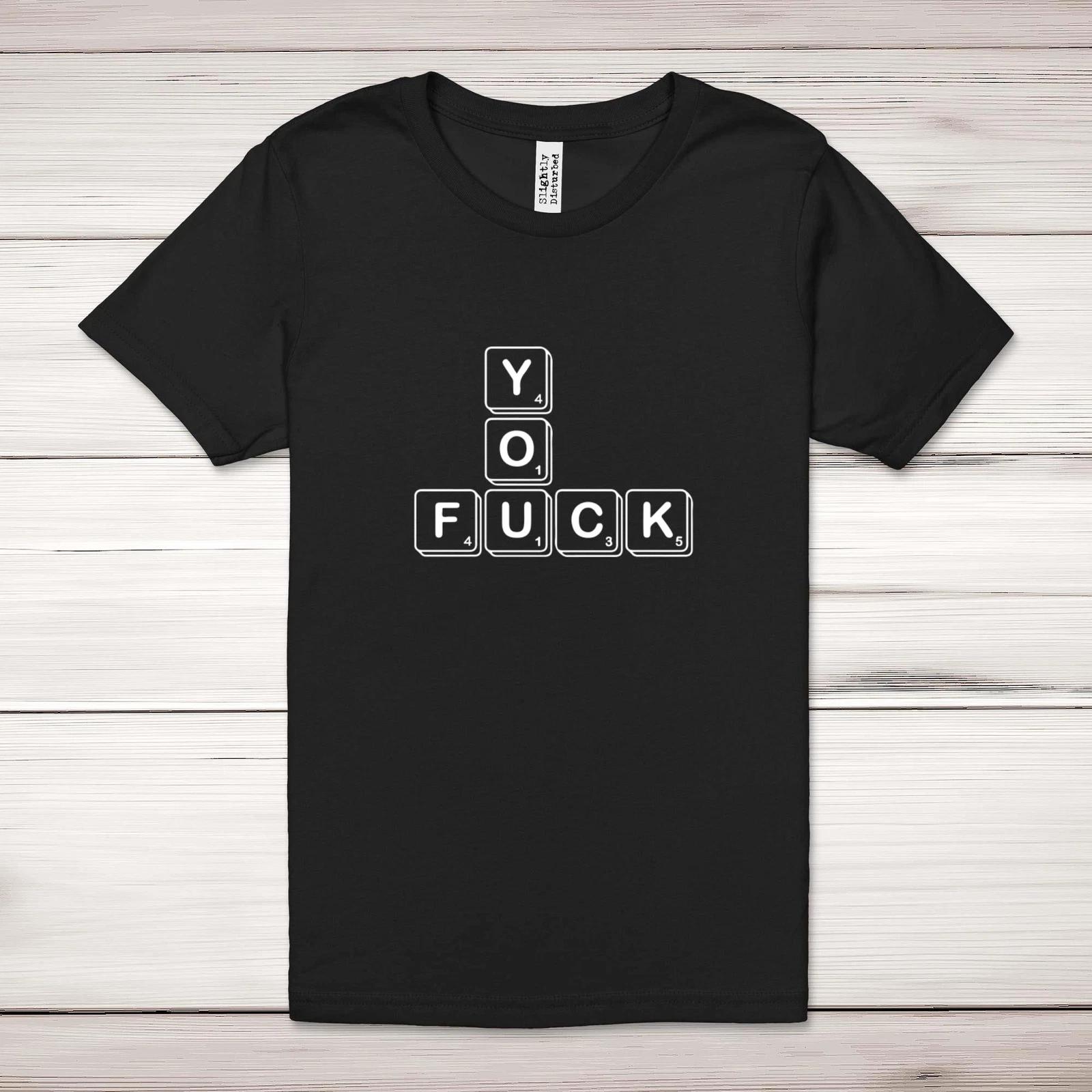 Scrabble Tiles You F*ck Adult T-Shirt L