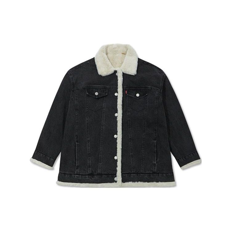 

Levis FW22 Односторонняя теплая джинсовая куртка-пуховик для женщин, серо-дымчатый, A5183-0001 S