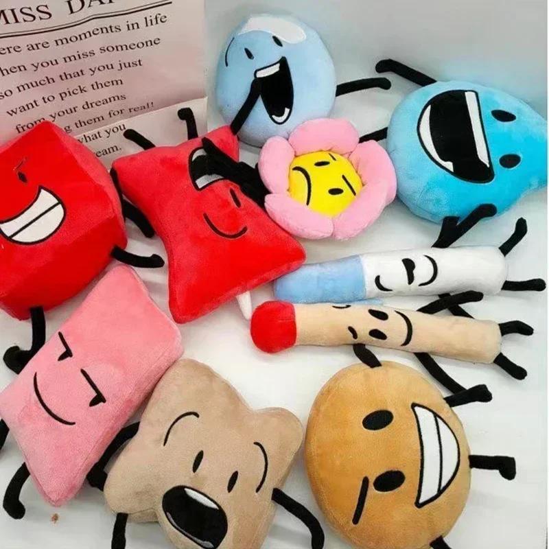 Battle for Dream Island Plysjleker BFDI Plysjdukker Anime Leaf Fire Flower Waterdrop Bubble Fylt Figur Barn Peluche Gaver