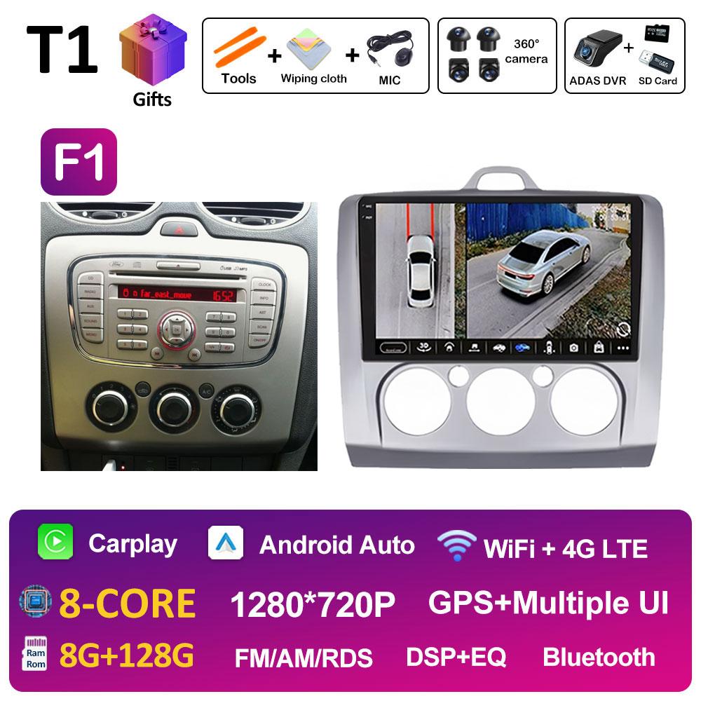 Car Video For Ford Focus 2 3 Mk2 Mk3 2004 2005 2006 2007 - 2011 Radio Player Wireless Carplay Android Auto Touch Screen No 2 Din