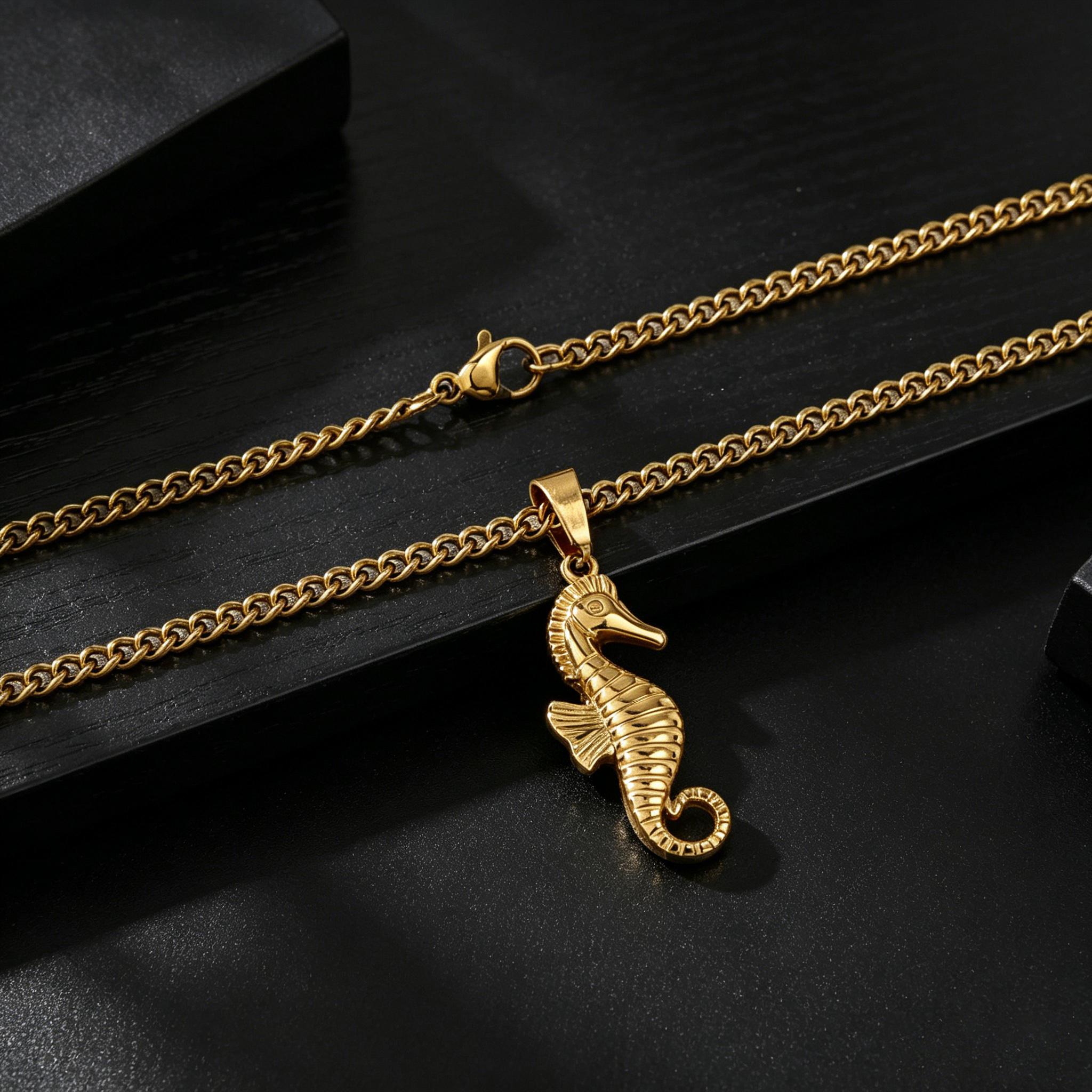 

Atoztide Fashion Rose Angle Pendant Necklace for Women Stainless Steel Jewelry Elegant Gold Color Choker Chain Birthday Gift