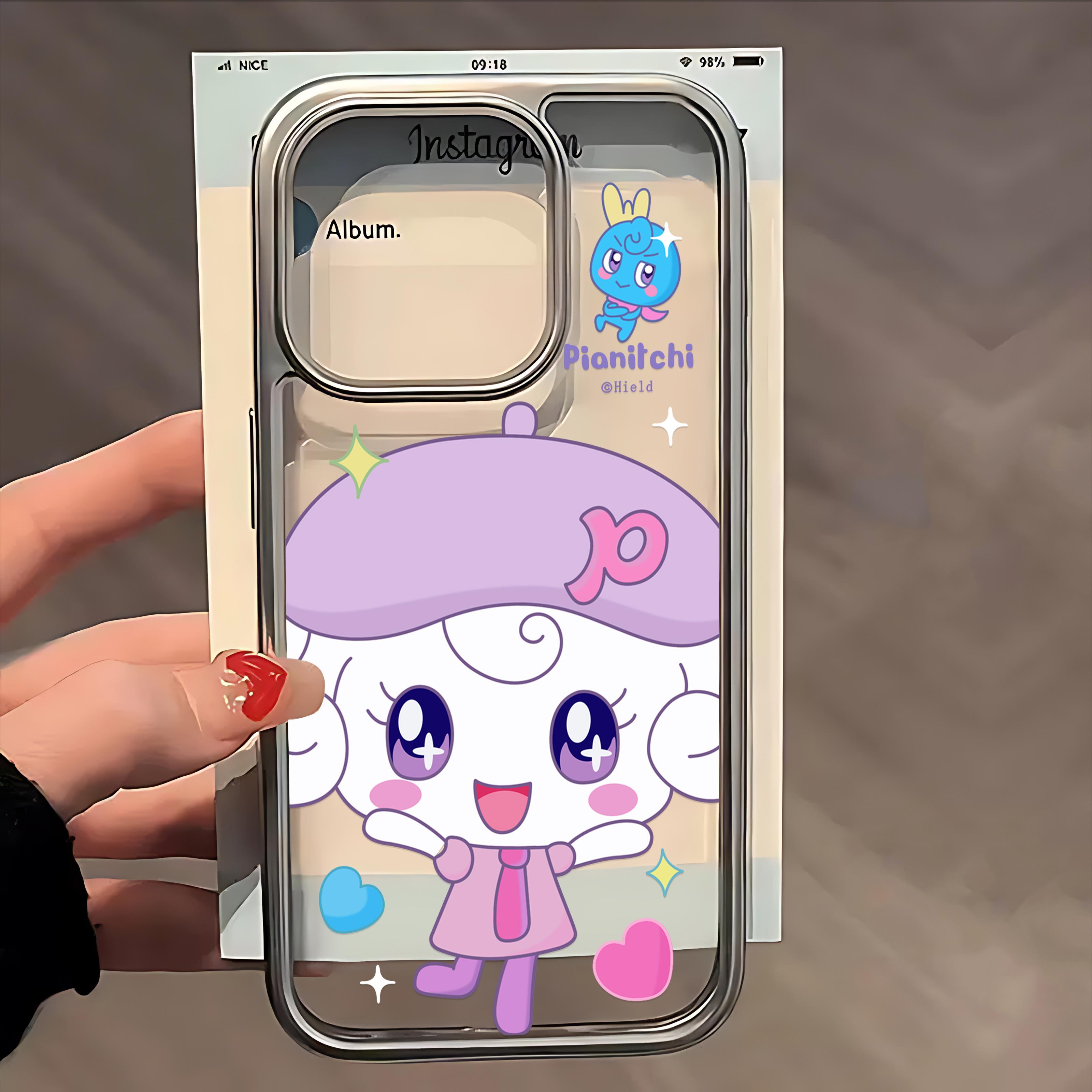 

Милый Чехол-Кролик Тамагочи для IPhone 16e 16 15 14 13 12 11 Pro Max X XR XSMAX 8 7 Plus Роскошная Прозрачная Мягкая Задняя Крышка iPhone 7(8)