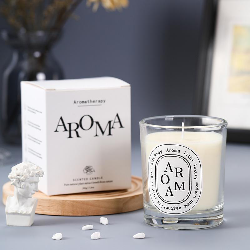Transparent European Style Soy Wax Candle with Plant Essential Oils - Smokeless Home Aroma Gift
