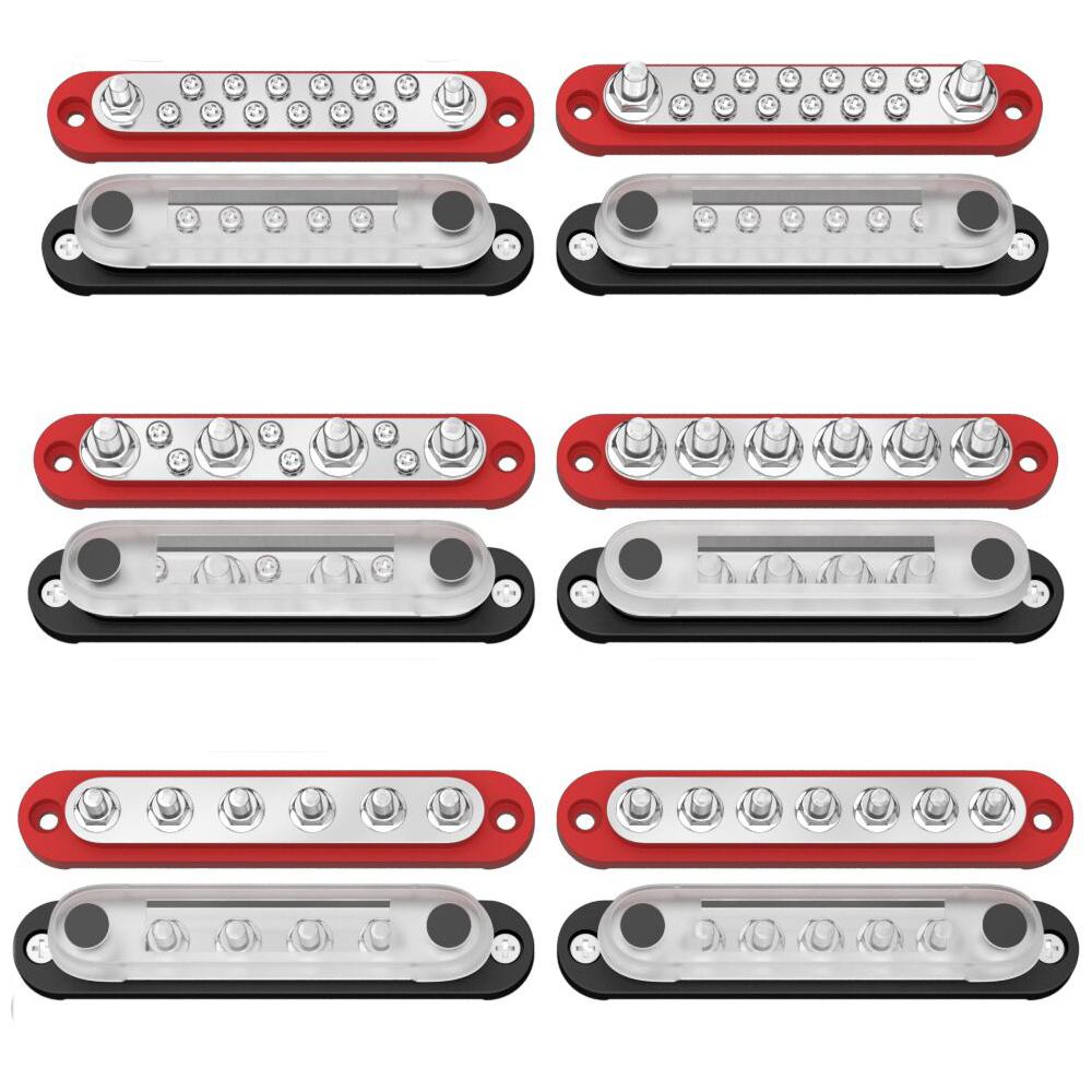 DaierTek Car Terminal Block Negative Bus Bar 12V 150A Terminal Block 12V Power Distribution Block M8 Termianl Bus for Automotive