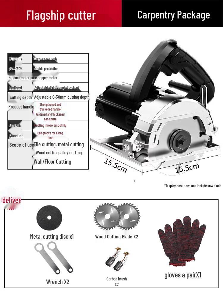 Portable Multifunctional Electric Saw for Marble, Stone, Tile, and Wood Cutting